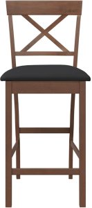 vidaXL Hokery barowe z poduszkami 2 szt. Brązowe lite drewno gumowe 5