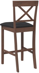 vidaXL Hokery barowe z poduszkami 2 szt. Brązowe lite drewno gumowe 7