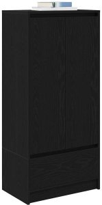 vidaXL Szafka z szufladą Czarny dąb 55,5x34x119,5 cm Drewno klejone 4