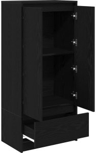 vidaXL Szafka z szufladą Czarny dąb 55,5x34x119,5 cm Drewno klejone 5