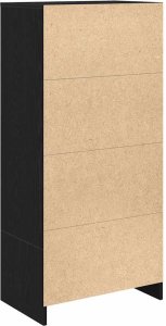 vidaXL Szafka z szufladą Czarny dąb 55,5x34x119,5 cm Drewno klejone 8
