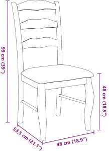 vidaXL Krzesła do jadalni z poduszkami 2 szt. lite drewno gumowe 11