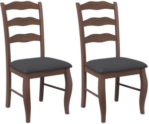 vidaXL Krzesła do jadalni z poduszkami 2 szt. lite drewno gumowe 2