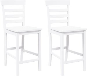 vidaXL Hokery barowe 2 szt. Białe lite drewno gumowe 2