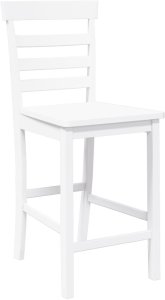 vidaXL Hokery barowe 2 szt. Białe lite drewno gumowe 4