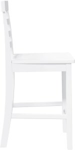 vidaXL Hokery barowe 2 szt. Białe lite drewno gumowe 6