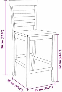 vidaXL Hokery barowe 2 szt. Białe lite drewno gumowe 9