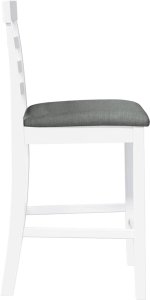 vidaXL Hokery barowe z poduszkami 2 szt. Białe lite drewno gumowe 6