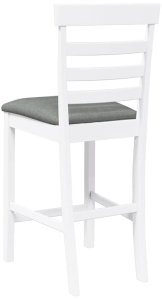 vidaXL Hokery barowe z poduszkami 2 szt. Białe lite drewno gumowe 7