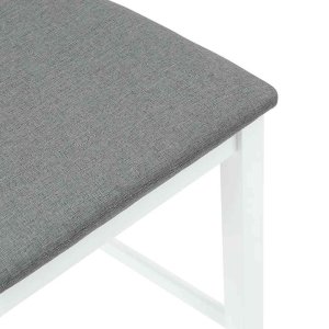 vidaXL Hokery barowe z poduszkami 2 szt. Białe lite drewno gumowe 8