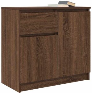 vidaXL Komoda z szufladą Brązowy dąb 71x35x65 cm Drewno klejone 4