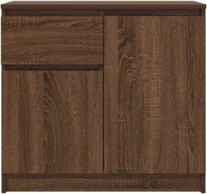 vidaXL Komoda z szufladą Brązowy dąb 71x35x65 cm Drewno klejone 6