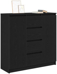 vidaXL Komoda z szufladami Czarny dąb 100,5x35x98,5 cm Drewno klejone 4