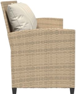 vidaXL Sofa ogrodowa 5-osobowa z poduszkami beżowy polirattan 5