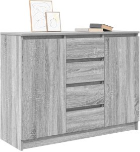 vidaXL Komoda z szufladami Szara Sonoma 100,5x35x76 cm Drewno klejone 4