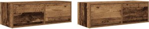 vidaXL Szafki RTV 2 szt. Stare drewno 80x31x25,5 cm Drewno klejone 2