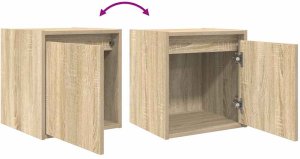 vidaXL Szafka nocna ścienna Sonoma Oak 38x34x40 cm 9