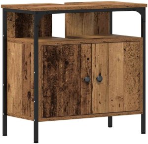 vidaXL Szafka pod umywalkę, stare drewno, 60x30x60 cm 2