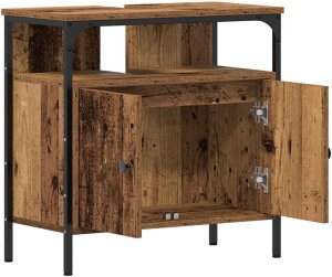 vidaXL Szafka pod umywalkę, stare drewno, 60x30x60 cm 5
