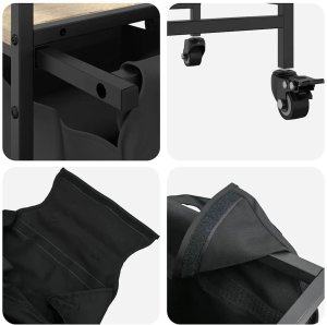 Kosz na pranie vidaXL Kosz na pranie 2 przegrody z kółkami, dąb sonoma 10