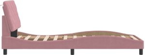 vidaXL Rama łóżka z oświetleniem LED, różowa, 80x200 cm, aksamitna 7