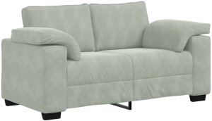vidaXL Sofa dwuosobowa Jasnoszara 120 cm Aksamit 2