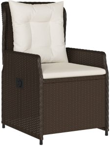 vidaXL 7-częściowy zestaw mebli ogrodowych, z poduszkami, brązowy, rattan PE 3