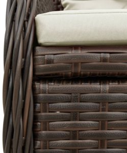 vidaXL 7-częściowy zestaw mebli ogrodowych, z poduszkami, brązowy, rattan PE 4