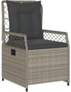 vidaXL 9-częściowy zestaw mebli ogrodowych z poduszkami, jasnoszary 3