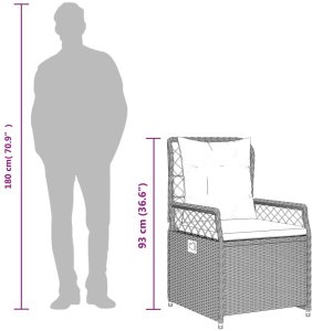 vidaXL 9-częściowy zestaw mebli ogrodowych z poduszkami, jasnoszary 9