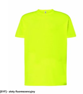 T-shirt JHK TSRA 150 - T-SHIRT męski fluorescencyjny z krótkim rękawem wzmocniony lycrą ściągacz, 100% bawełna, - limonkowy fluorescencyjny S 1
