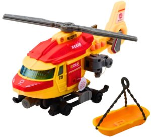 LeanToys Helikopter Ratunkowy Nosze Hak Wciągarka Napęd Światła Dźwięki Mix LEAN Toys 4