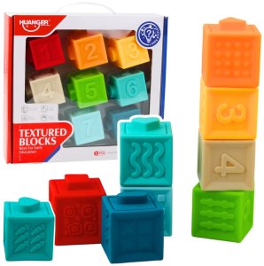Gumowe Klocki Sensoryczne Edukacyjne Dla Malucha Liczby Zwierzęta Wzory 8el LEAN Toys 1