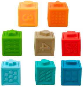 LeanToys Gumowe Klocki Sensoryczne Edukacyjne Dla Malucha Liczby Zwierzęta Wzory 8el LEAN Toys 3