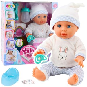 Lalka Bobas Niemowlak Siusiająca Zestaw Akcesoria Dźwięki 35cm LEAN Toys 1