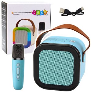 Zestaw Karaoke Głośnik Mikrofon Bezprzewodowy K12 RGB Bluetooth Niebieski LEAN Toys 1