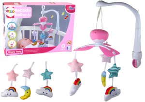 Karuzela Do Łóżeczka Klips Uniwersalny Pluszowe Zawieszki  Różowa 2