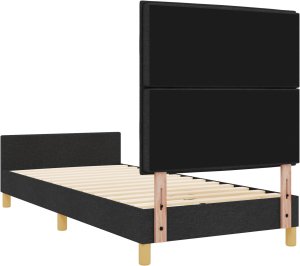Łóżko Czarny 100x200 cm z tkaniny 10