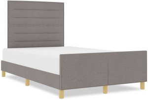 Łóżko Tapicerowane Taupe 140x190 cm 4