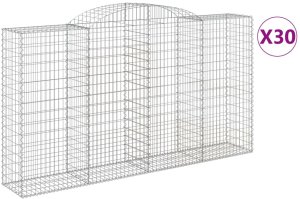 Kosze gabionowe, 30 szt, 300x50x160/180cm, galwanizowane żelazo 1