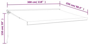 Zwijana markiza, antracytowa, 3x2,5 m, tkanina i aluminium 9