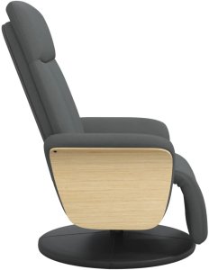 Rozkładany fotel z podnóżkiem, ciemnoszary, tkanina 4