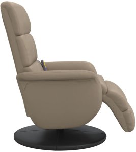 Rozkładany fotel masujący z podnóżkiem, cappuccino, ekoskóra 4