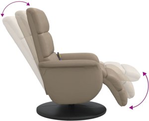 Rozkładany fotel masujący z podnóżkiem, cappuccino, ekoskóra 6