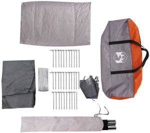 Namiot rodzinny, 8-os., tunelowy, szary, wodoszczelny 13