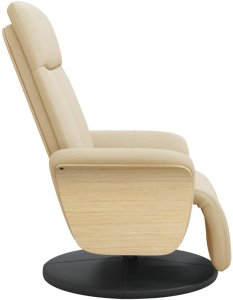 Rozkładany fotel z podnóżkiem, kremowy, tkanina 4