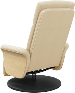 Rozkładany fotel z podnóżkiem, kremowy, tkanina 5