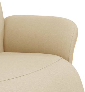 Rozkładany fotel z podnóżkiem, kremowy, tkanina 6