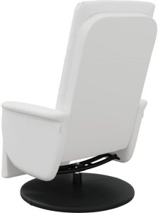 Rozkładany fotel z podnóżkiem, biały, sztuczna skóra 5