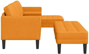 vidaXL Zestaw kanapowy 2 części z poduszkami z tkaniny w ciemnożółtym kolorze 7